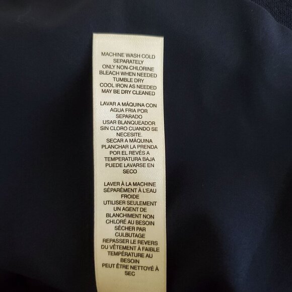 Chico's Military Jacket Size 3P US 16 Petite Navy Blue Gold Piping Hook & Eye‎ - Picture 8 of 12